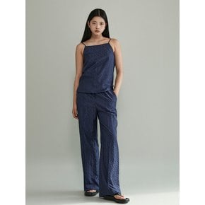 Pintuck Summer Banding Lounge Pants - Navy Flower