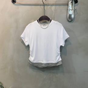 / (신상 무료배송)하코 레이어드 셔링 반팔 티셔츠 4color