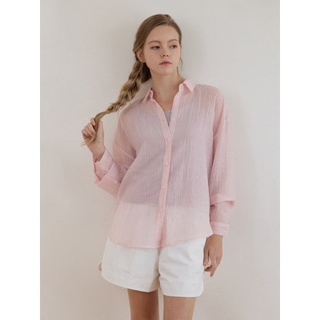 르스튜디오 VERTICAL NO-BANG LOOSE FIT SHIRT PINK