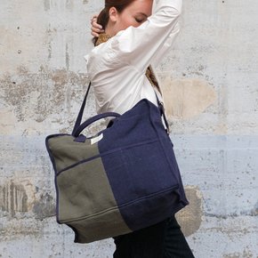 [모아몽] BAG N°35 BLOCK KHAKI/INK BLUE_SAC4403509