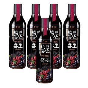 샘표 백년동안 현미발효 흑초 산머루 복분자 900ml x 5개