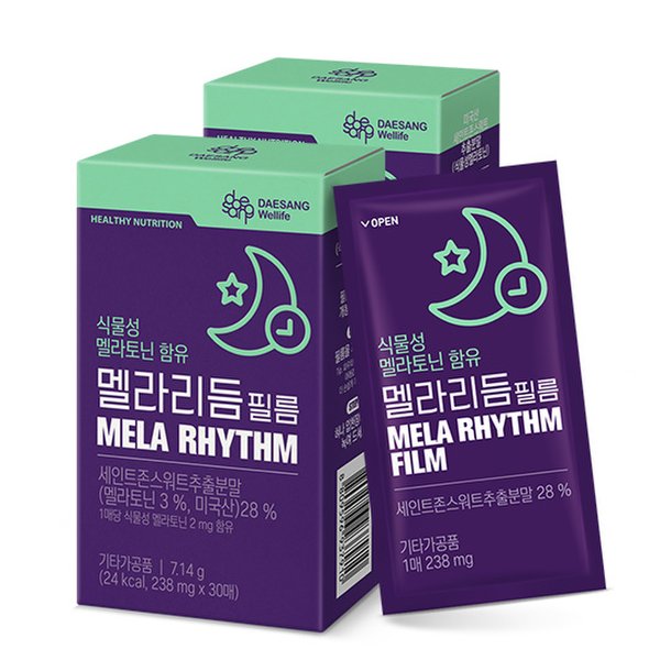 식물성 멜라토닌 함유 멜라리듬 필름 (238 mgX30매), 3box