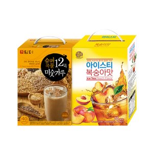  담터 슈퍼곡물 12곡 미숫가루 40T +송원 복숭아 아이스티 70T (에이드)