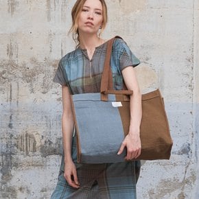 [모아몽] BAG N°40 BLOCK COFFEE/BLUE_SAC4404010