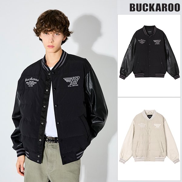 [여주점] 남성 PU배색 바시티 다운 점퍼(B244DW440P)