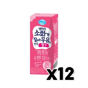 덴마크 소화가 잘되는 우유로 만든 딸기 팩우유 190ml x 12개