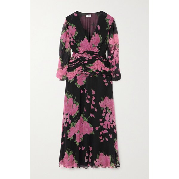 라켈 루시드 플로럴 프린트 데보레 벨벳 미디 원피스 1647597315985119