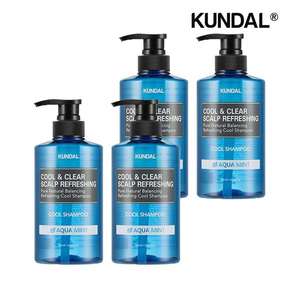 쿨 앤 클리어 스칼프 리프레싱 쿨 샴푸 아쿠아민트 500ml x4개