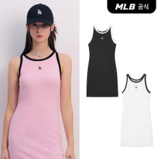 [코리아공식] 여성 베이직 스몰로고 골지링거슬리브리스 원피스(3COLOR)