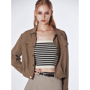 Knitted Cami Jacket Set Up (KHAKI)