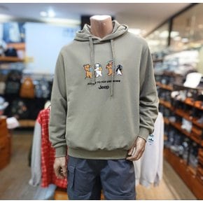 (공용 )  배낭곰 팽귄자수  후드 티셔츠 JR4THU032KH_BP