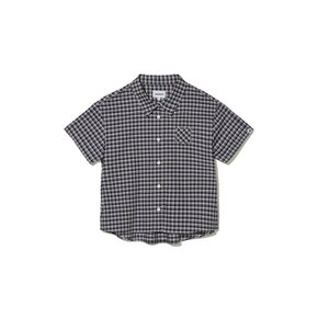 (W) COTTON CHECK HALF SLEEVE SHIRT MIBAC55520