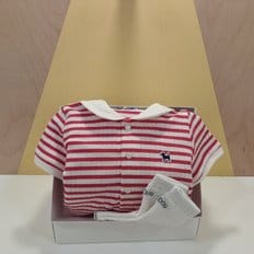 블루독베이비 RD)골지BASIC우주복,양말 선물세트(45370-675-03+45114-810-10)