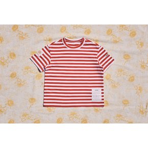 FIRE SMILE STRIPED T-SHIRT [RED/WHITE]