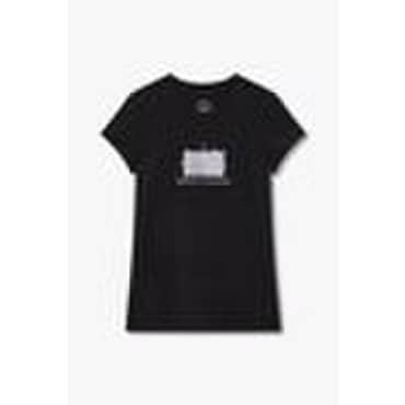 ARMANI EXCHANGE AX 여성 글리터 로고 크루넥 티셔츠-블랙(A424130022)