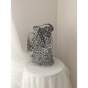 leopard cotton bucket bag_white