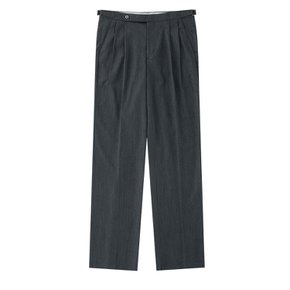 Wool soft adjust 2Pleats relaxed Trousers (Gray)