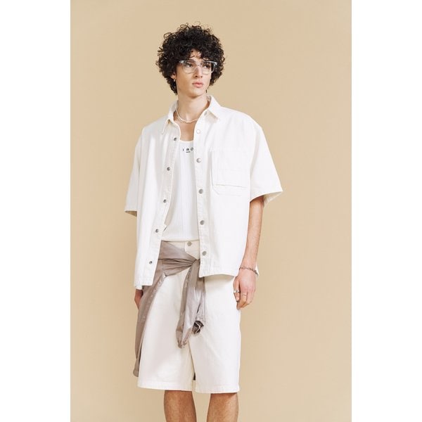 [여주점] [이로] 남성 WASHED DENIM 셋업 오버핏 셔츠 IQSCM24704IVX
