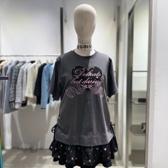 에고이스트 [여주점] 밑단 배색 러플 반팔티셔츠 ES2OTH52