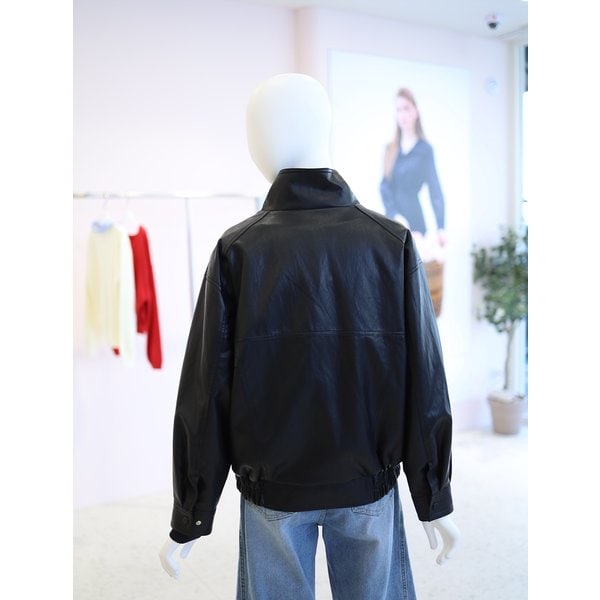 [여주점] 여성 하이넥 집업 인조가죽 점퍼 YL6SM130