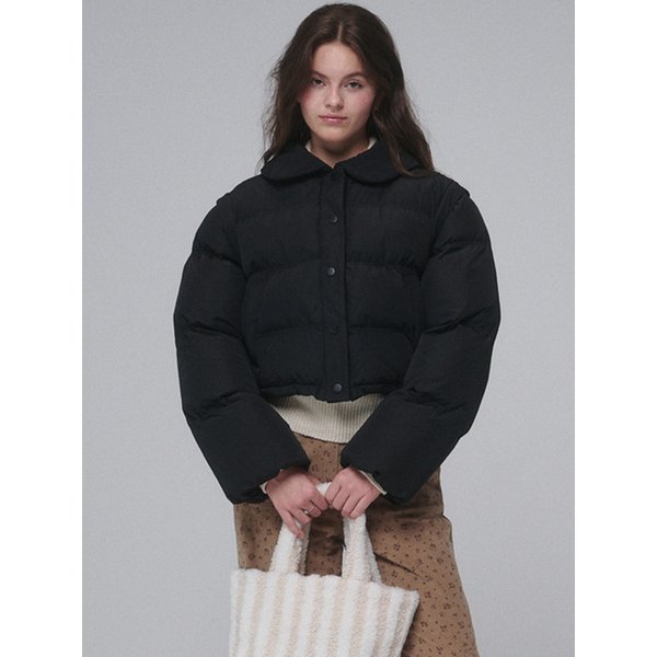 [리퍼브] Detachable Sleeve Wellon Short Padding_Black