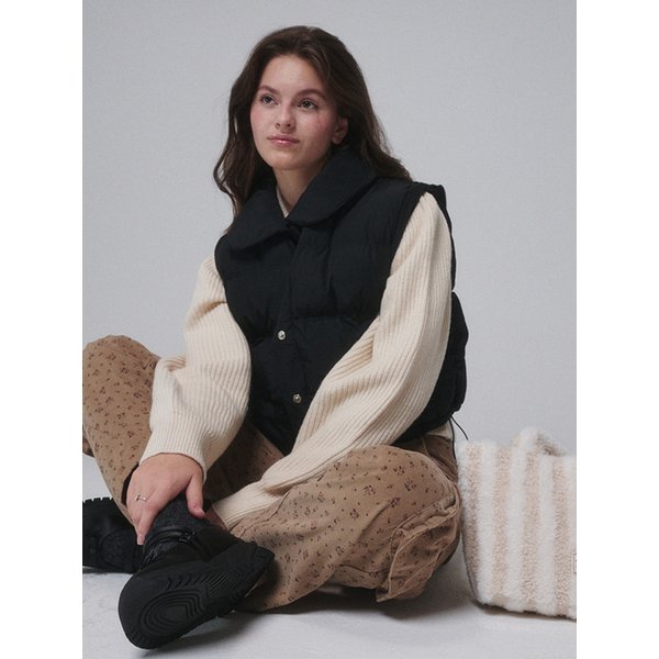 [리퍼브] Detachable Sleeve Wellon Short Padding_Black