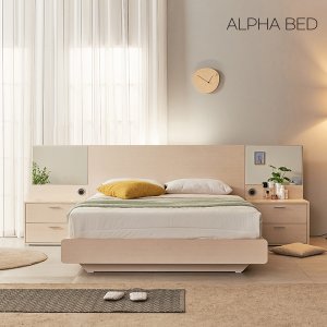 알파침대 라미스 LED 호텔식 평상형 침대프레임 Q/K 공용