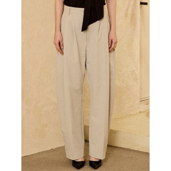 Stretch Nylon Barrel Pants Beige