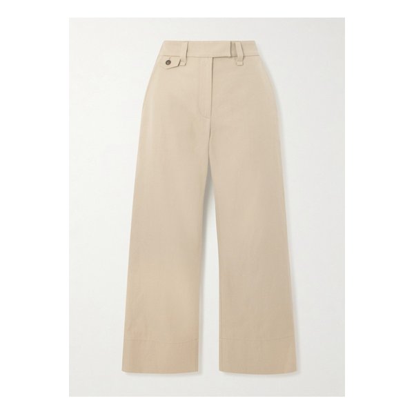 브루넬로쿠치넬리 비즈 장식 크롭 코튼 리넨 혼방 트윌 스트레이트 팬츠 1647597355277396