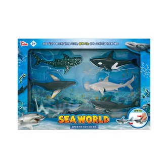  씽크 씨월드 6종 세트 SEA WORLD 상어 피규어 풀백