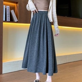 / NS494 여성 데일리 무지 허리 밴딩 A라인 스커트
