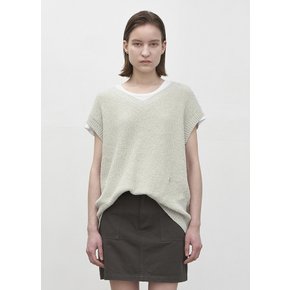 (VT-0261)BOUCLE OVERFIT KNIT VEST