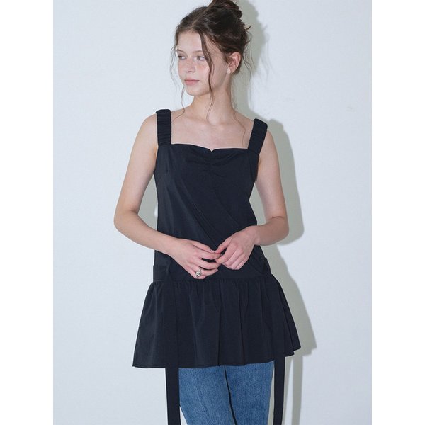 Scrunch Shoulder Dress_Black
