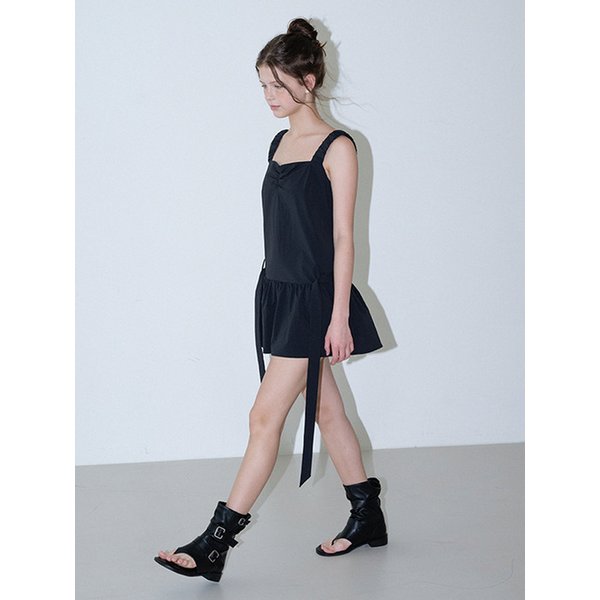 Scrunch Shoulder Dress_Black