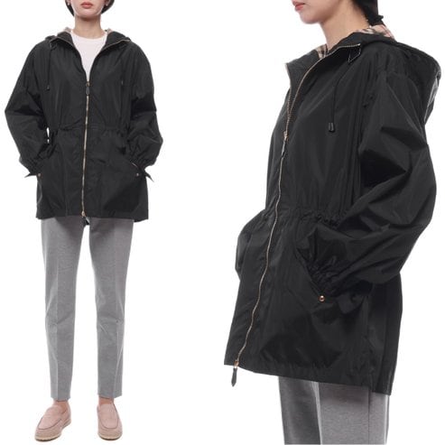 버버리 25SS 여성 나일론 후드 재킷 (8042901 BLACK 25S)