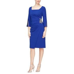 3907928 Alex Evenings Short Sheath Dress with Split Sleeves