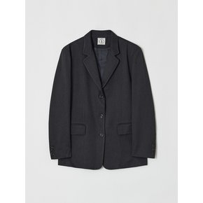 Overfit Herringbone Jacket_Charcoal