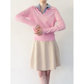 [셀럽 착용] [kotelo] Wool Flare Knit Skirt  Beige Ivory (WE395UC460)