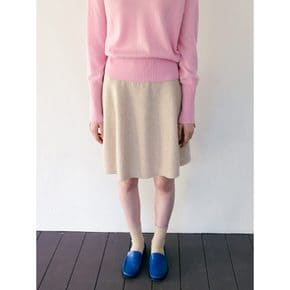 [셀럽 착용] [kotelo] Wool Flare Knit Skirt  Beige Ivory (WE395UC460)