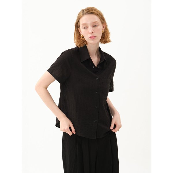 dobby stripe shirt_black