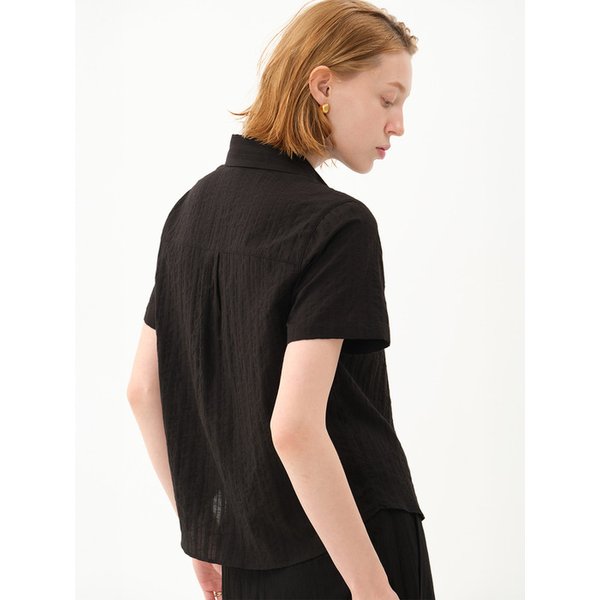 dobby stripe shirt_black