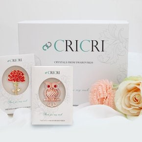 [메리그린] CRICRI 스와로브스키 크리스탈 제작 브로치 2종 SET