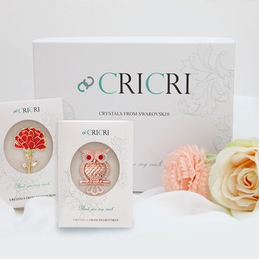  [메리그린] CRICRI 스와로브스키 크리스탈 제작 브로치 2종 SET