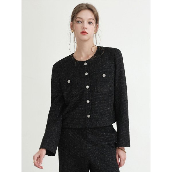 시크 트위드 자켓 팬츠 셋업_1color