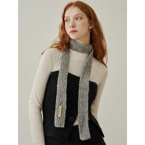 Thin long tie muffler - grey