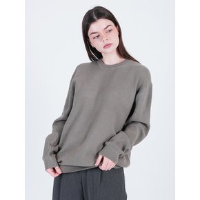 Soft Hazzy Wool Round Knit (Khaki)