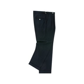 [Easy line] Two tuck Easy Trousers (Navy)