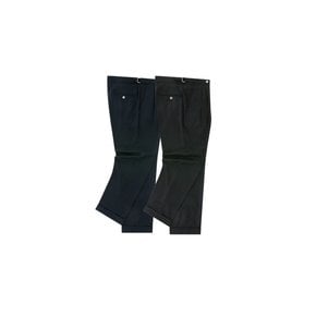 [Easy line] Two tuck Easy Trousers (Navy)