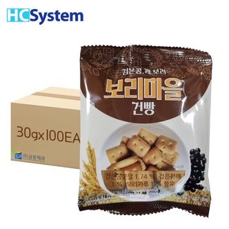  금풍제과 보리마을건빵 검은콩깨보리 30gx100팩 / 건빵 보리건빵 검은콩건빵 간식 주전부리 국민간식 튀김건빵 소포장 대용량 옛날과자 비상식량 군대