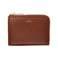 리즈 지퍼 컴팩트 카드 지갑 PXAWV-F63166 NOISETTE CAD A.P.C. Lise Coin Zip Wallet